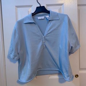 Up cycled Collared Crop Top